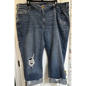 Women's Lane Bryant Distressed Girlfriend Crop Jean 22R